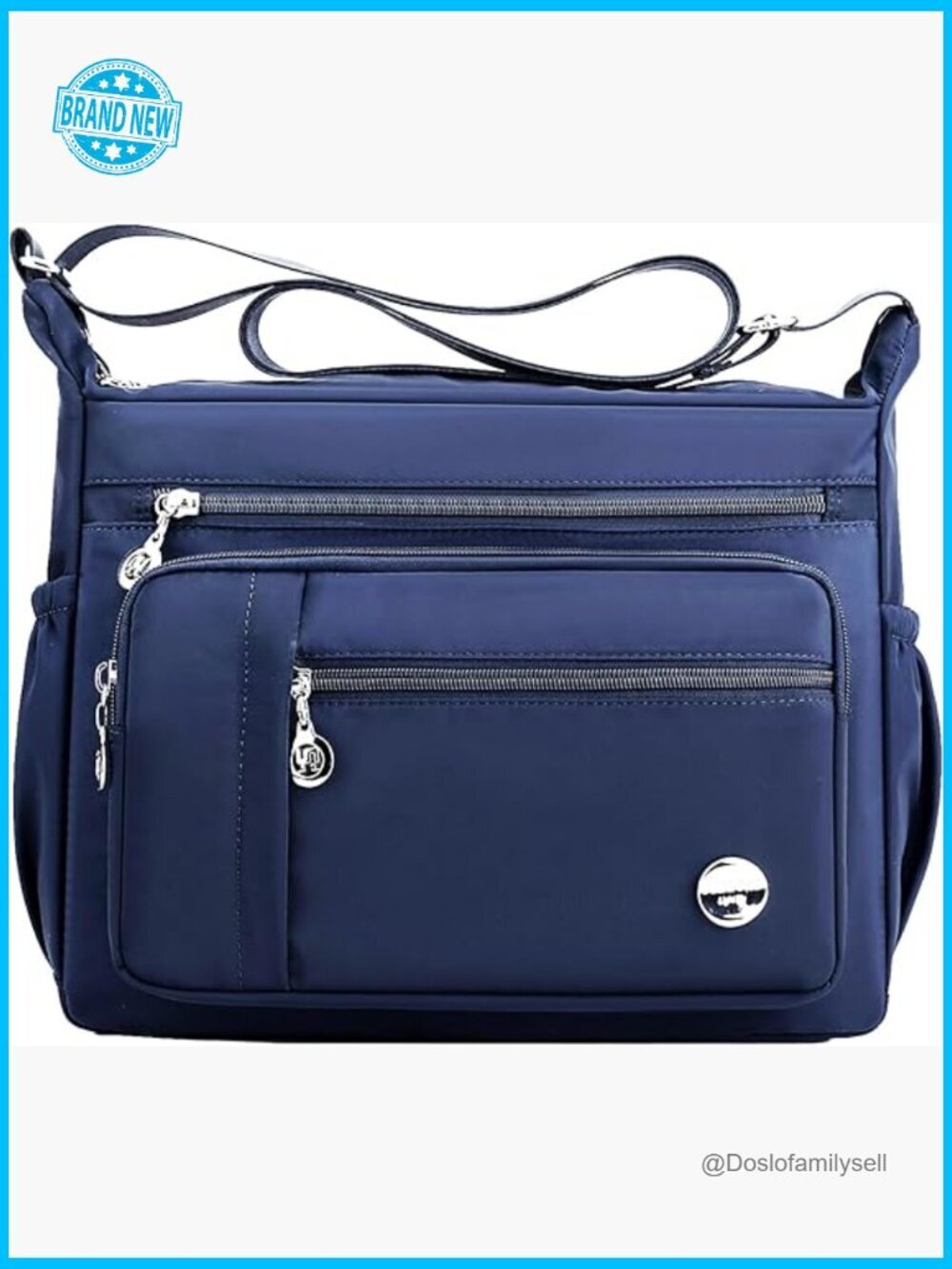 Lightweight Nylon Satchel Handbag Crossbody Tote with Multiple Pockets